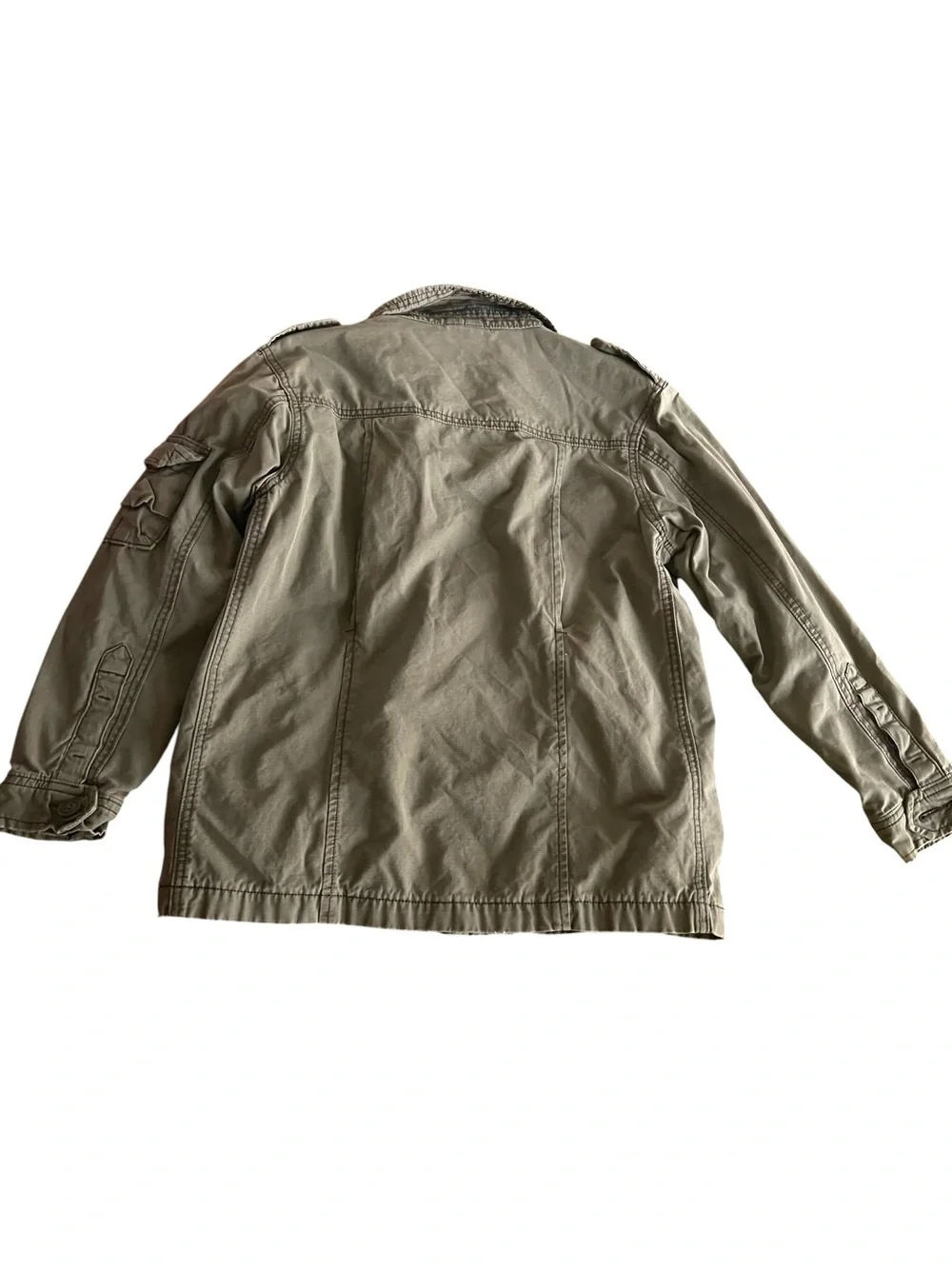 Vintage Y2K Gap Kids Large G-1969 Olive Military Field Jacket Utility Cargo 2007